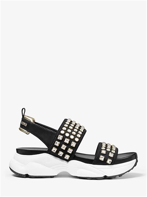 michael michael kors rooney embellished scuba sport sandal